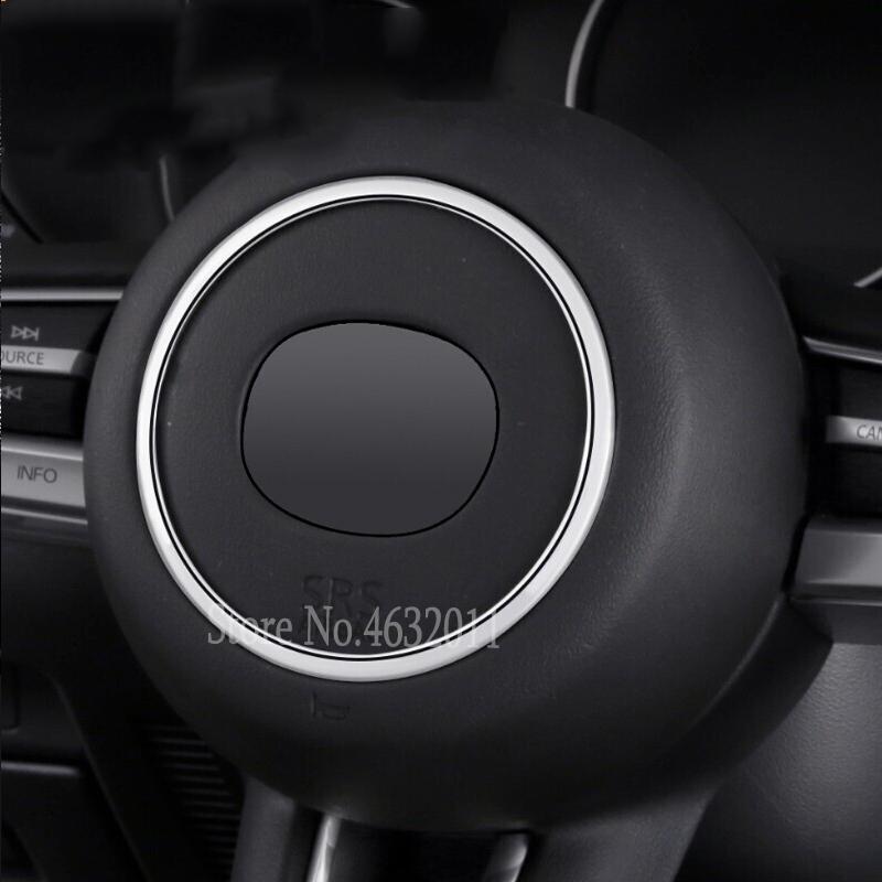 Pentru Mazda 3 CX-30 2019-2025 ABS Mat/Carbon/Roșu Mașină Volan Buton Cadru Cerc Acoperire Ornament Autocolant Stilizare Accesorii