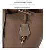 Extra Large Genuine Leather Single Shoulder Market Basket Bag - Top Layer Cowhide Exquisite Women's Handheld Bucket Bag