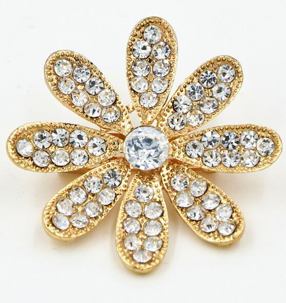 Exquisite Rhinestone Flower Brooch for Women s Evening Gowns
