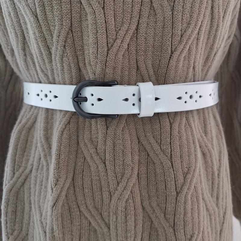 Fashionable Womens Leather Waist Belt With Alloy Closure For Daily Casual Outfits