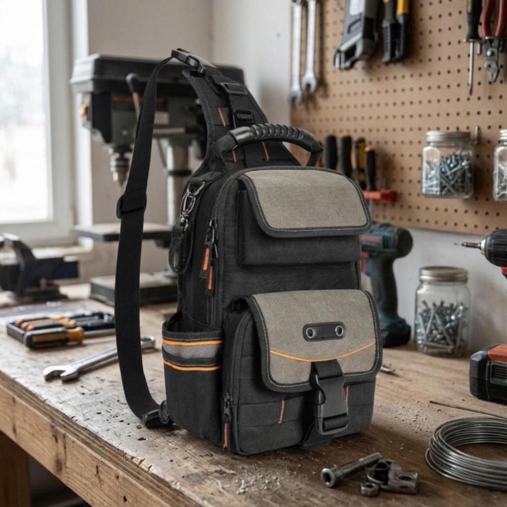 Tool Bag with Shoulder Strap Zippered for Job-Site