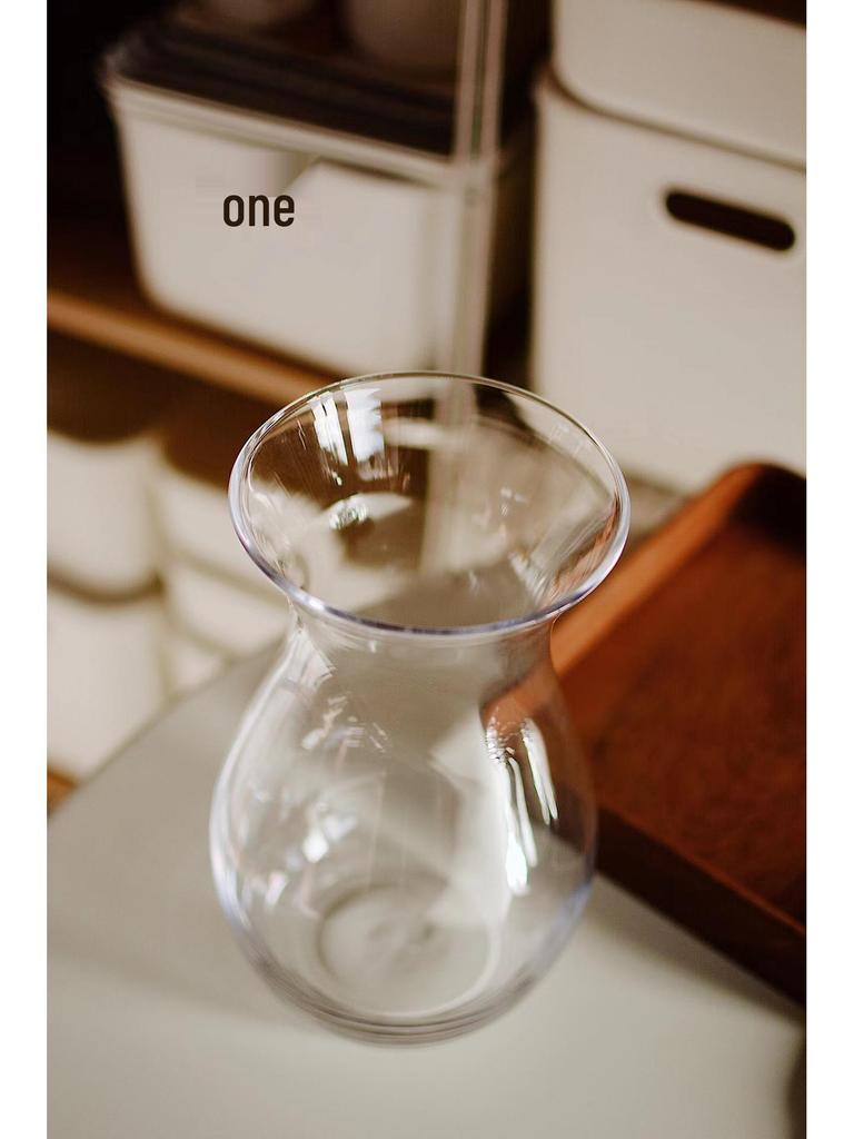 Modern Minimalist Glass Vase for Tulips & Ranunculus - Hydroponic Decor Accent for Living Room