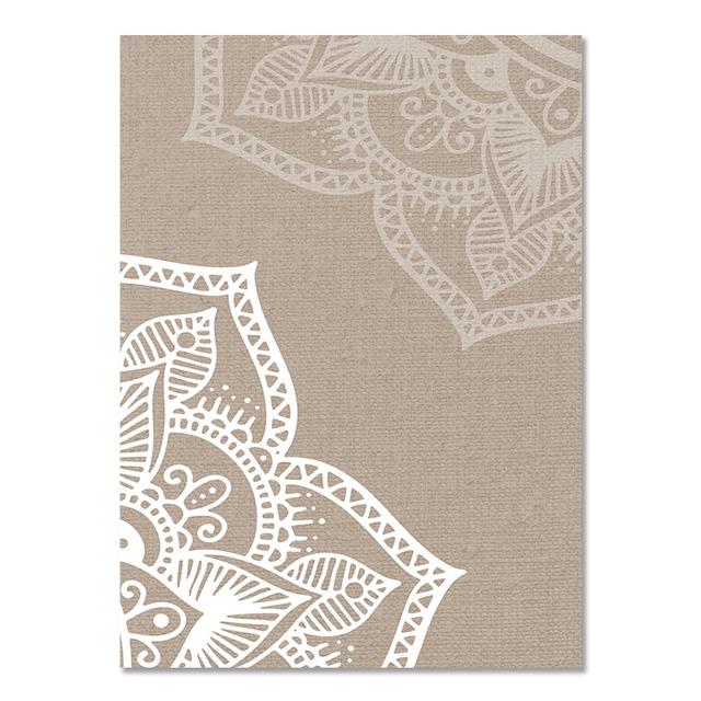 Bohemia Mandala Floral Grey Posters Canvas Painting Islamic Wall Art Print Pictures for Interior Yoga Living Room Decoration