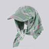 Vintage Plaid Distressed Graffiti Duckbill Cap With Headscarf For Women Sun Protection Outdoor