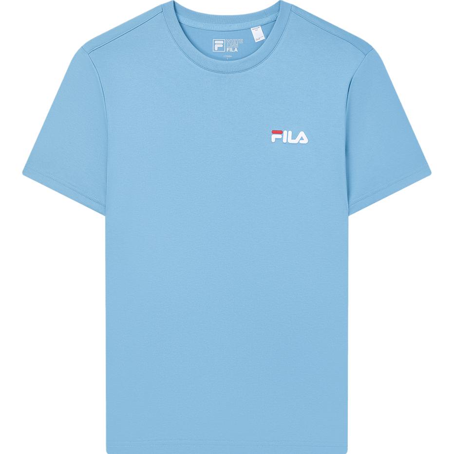 

FILA Fashionable Simple Loose Printed Round Neck Knitted Short Sleeve T-Shirt Men Tops Ocean-Blue F11M338114F-BU XL