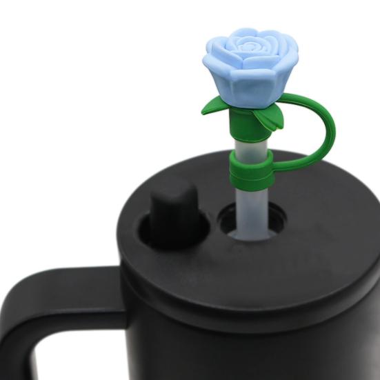 1/9 ks silikonové víčka na brčko pro šálek 30/40 oz Roztomilé květinové zavírače brček pro skleničku 10mm prachotěsné obaly na slámku na pití Víčka na opakované použití