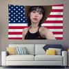 CChaewon America Flag Tapestry Decoration Bedroom Dormitory Background Cloth Holiday Home Party Living Room Club Cloth