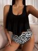 European & American Off-Shoulder Tankini Swimsuit with Lotus Leaf Design for Women (2024)