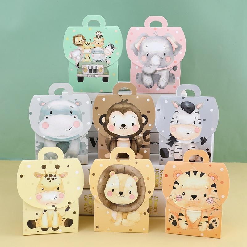Jungle Animals Box Candy Box Happy Birthday Party Decoration Kids Safari Animal Wild One 1st Birthday Decor Kids Baby Shower