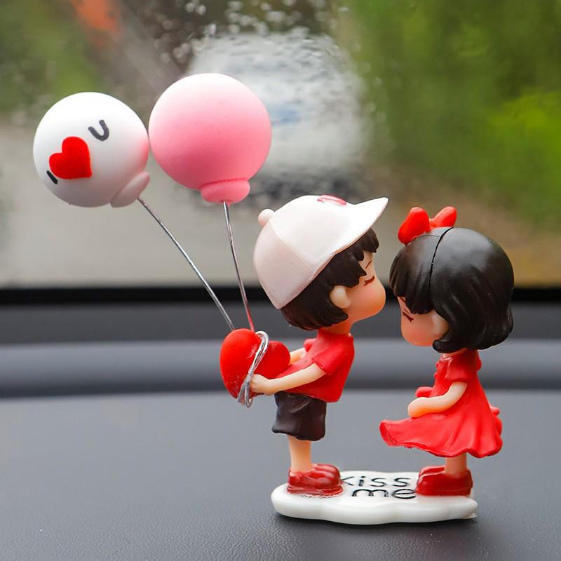 Adorable Car Couple Ornaments - Cute Interior Center Console Decor & DIY Desktop Accessories