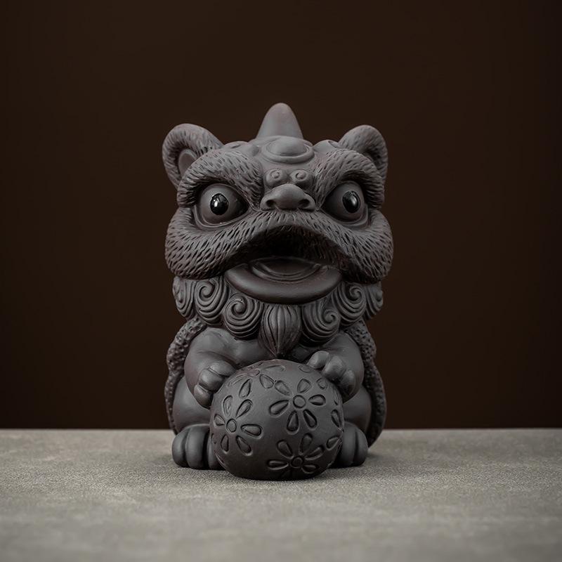 Purple Clay Pixiu Tea Pet for Kung Fu Tea Set, Desktop Decoration