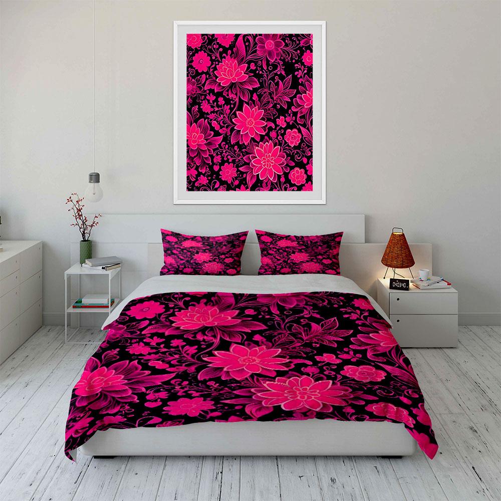 Floral Pattern Bedding Set Decor Multiple Sizes Kid'S And Adults' Bedroom Exquisite 3Pc Bedding Set, Gift