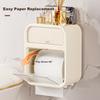 Baizi Bathroom No-Drill Storage Rack Toilet Paper Holder Face Towel Storage Box Wall-Mounted Tissue Box Napkin Roll Holder Rack