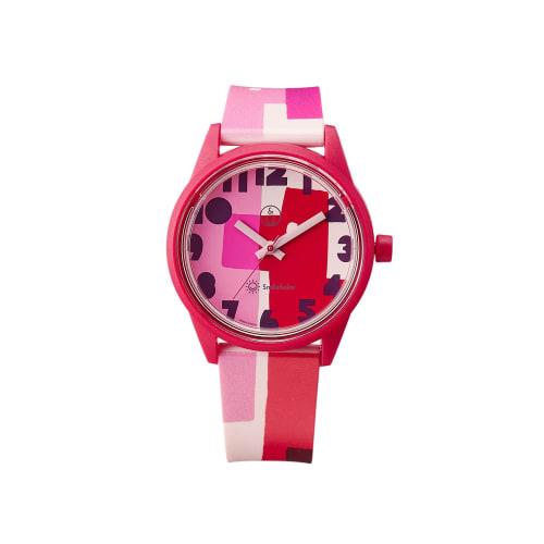 

Citizen Watch Cue & Cue Smile Solar Wristwatch, a collaboration model with textile designer Masaru Suzuki. Solar-powered, analog, 10 ATM water resista