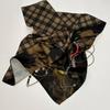 KIMZISU Half&Half Plaid Mini Scarf 45 _ BEIGE