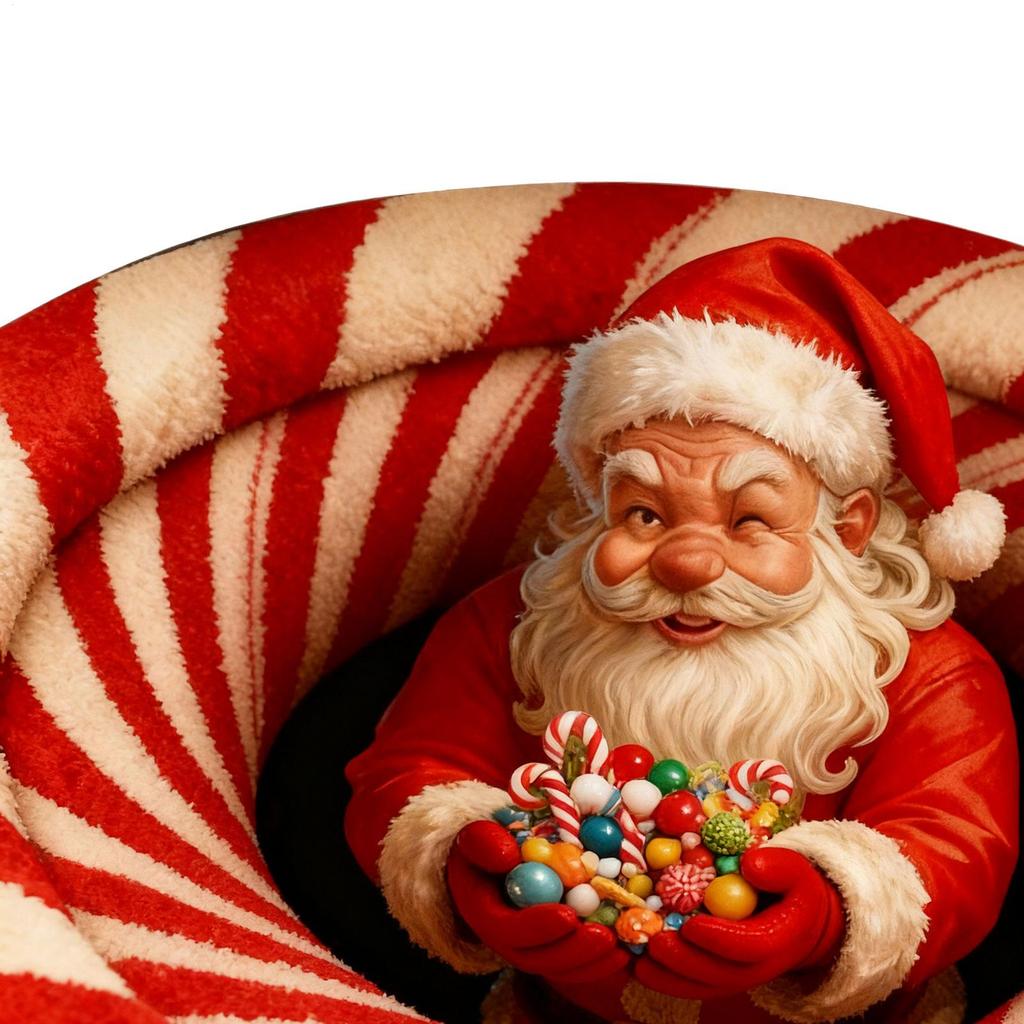 Christmas Doormat Non-Slip Round 3D Optical Christmas Carpet Holiday Decor For Living Room Entryway Office Dorm Apartment