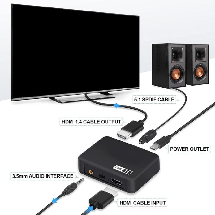 HDTV Sound Extractor 4K SPDIF 3.5mm HDTV Sound Extractor For Digital TV Sound Gaming Speaker Amplifier Connection
