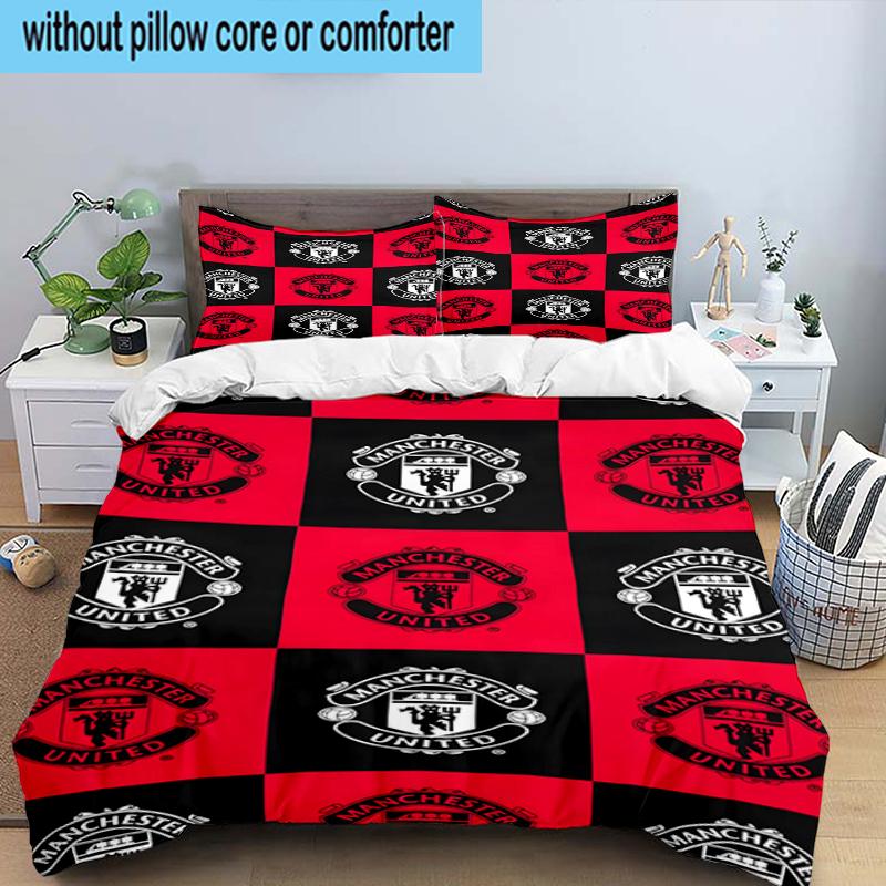 Manchester Crest 3PCS Bedding Set 2D Printing (Includes 1 Duvet Cover + 2 Pillowcases Coreless), Bedroom decor,Fan Gift