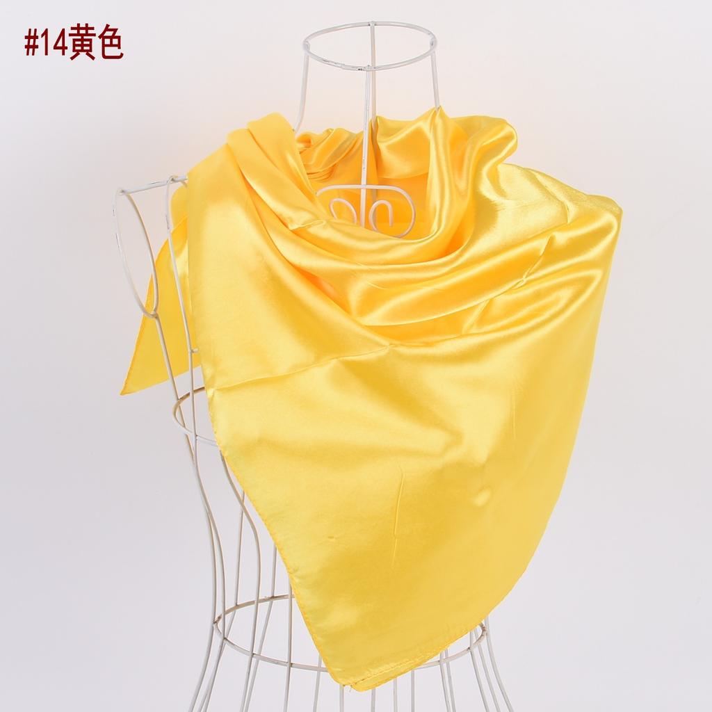 Solid Color Silk Scarf Square 90*90 Headscarf Foulard Satin Bandana Cheveux Neckerchief Hijab Accessoires For Woman Hair Scarf