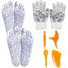 Reflexology Socks with Massage Tools and Gloves, 2 Pair Foot Massage Socks, 1 Pair Gloves, 4 Massage Tools, Acupoint Massage Tools Sets for Man and