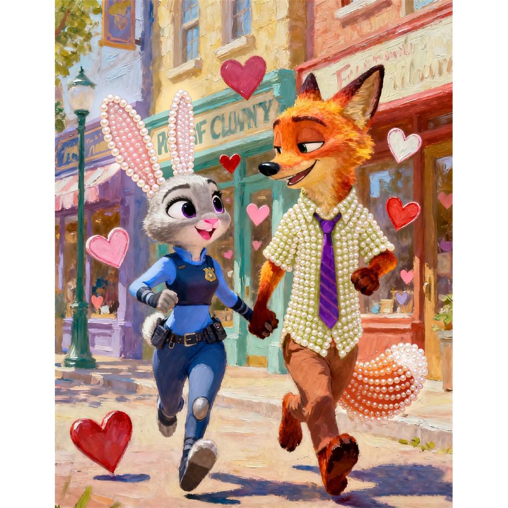 

Disney Pearl Painting DIY Judy and Nicks Creative Pearl Style Illustrations Pearl Art Paintings Pearl Gemstone Paintings Home Wall Decoration Crafts 30x40