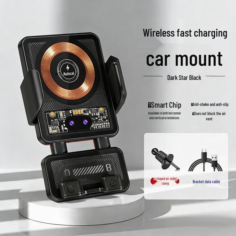 Magnetic Wireless Charging Phone Holder with Cooling and Navigation Support