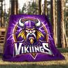 1pc Vikings, Minnesota, Helmet Digital Printed Flannel Blanket, Super Soft Plush Fleece Bed Cover, Multipurpose Four Season Blanket for Sofa