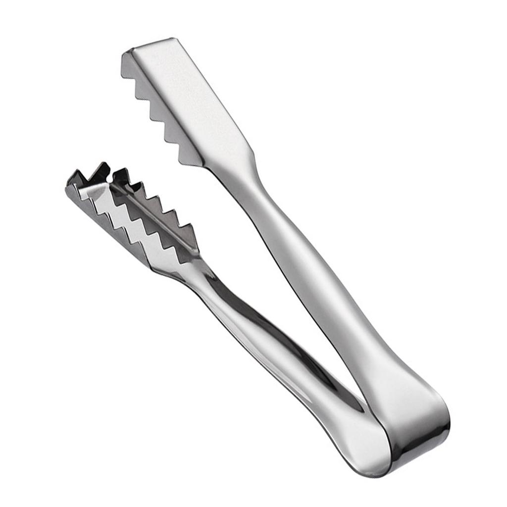 Ice Cube Tongs Stainless Steel Ice Tongs KTV Bar Cocktail Tools with Serrated for Ice Cube Tongs Cocktails Whiskeys