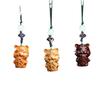 Tiger Blessings Zodiac Phone Charm: Creative Wood Carved Pendant & Keychain Gift