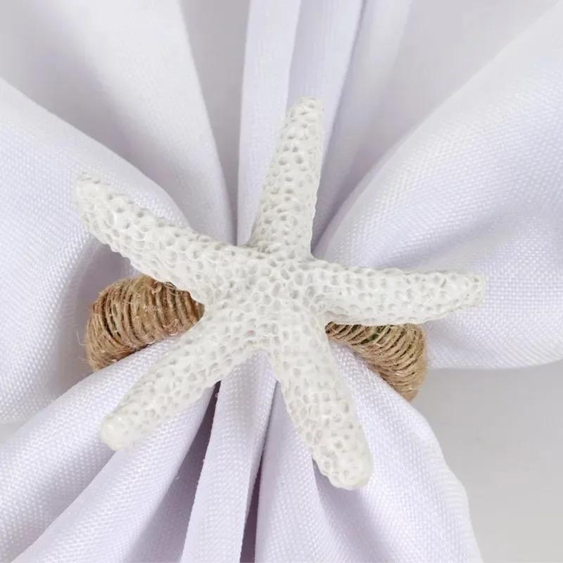

Starfish Napkin Rings Ocean Coastal Nautical Summer Wedding Party Beach Table Dining Decor Napkin Holder Wedding Decoration