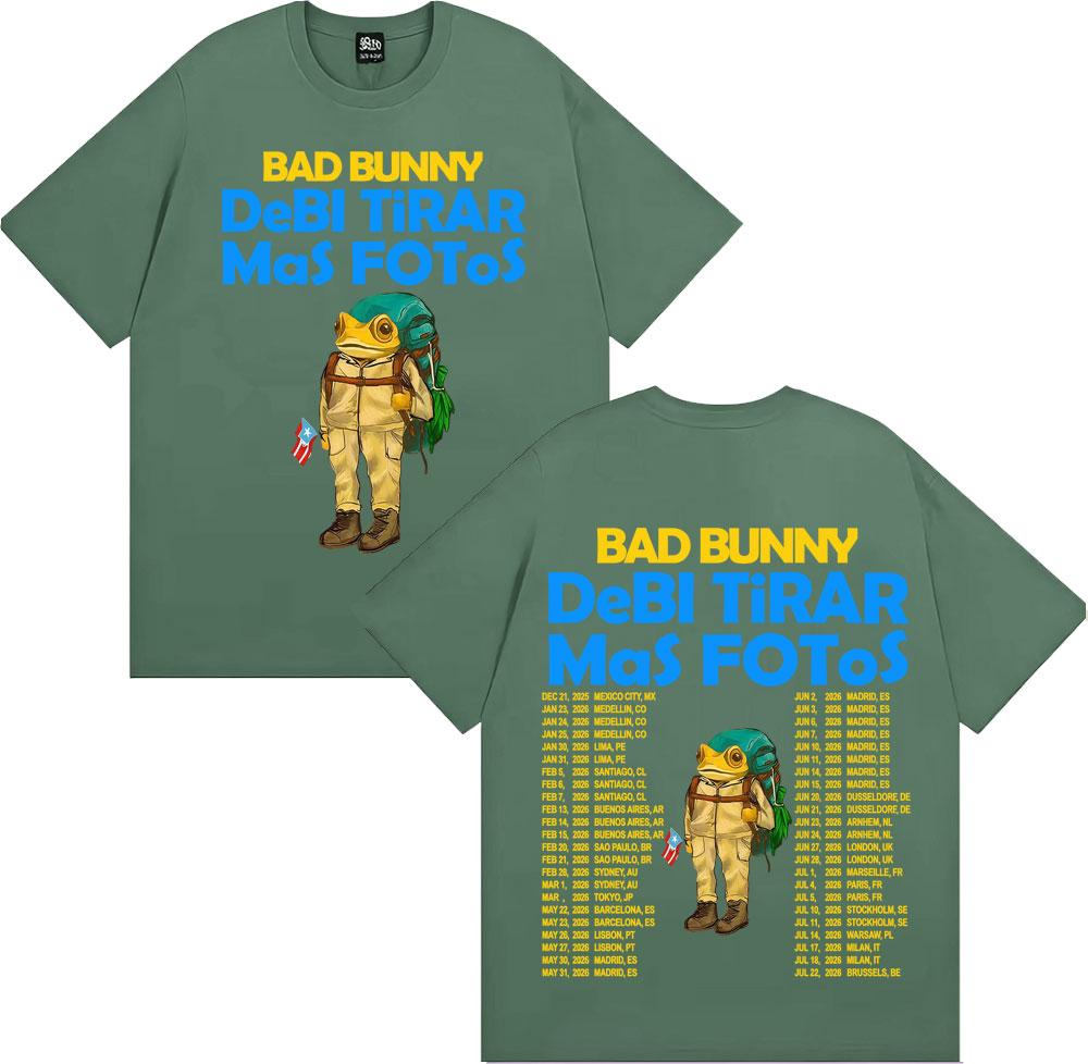 

Rapper Bad Bunny Debi Tirar Mas Fotos DTMF Album 2026 Tshirts Men Women Vintage Cartoon Fashion Short Sleeve T Shirt Streetwear 3XL