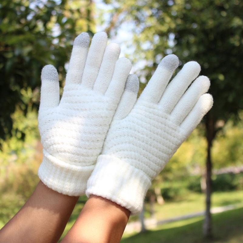 Acrylic Warm Touch Gloves White R02