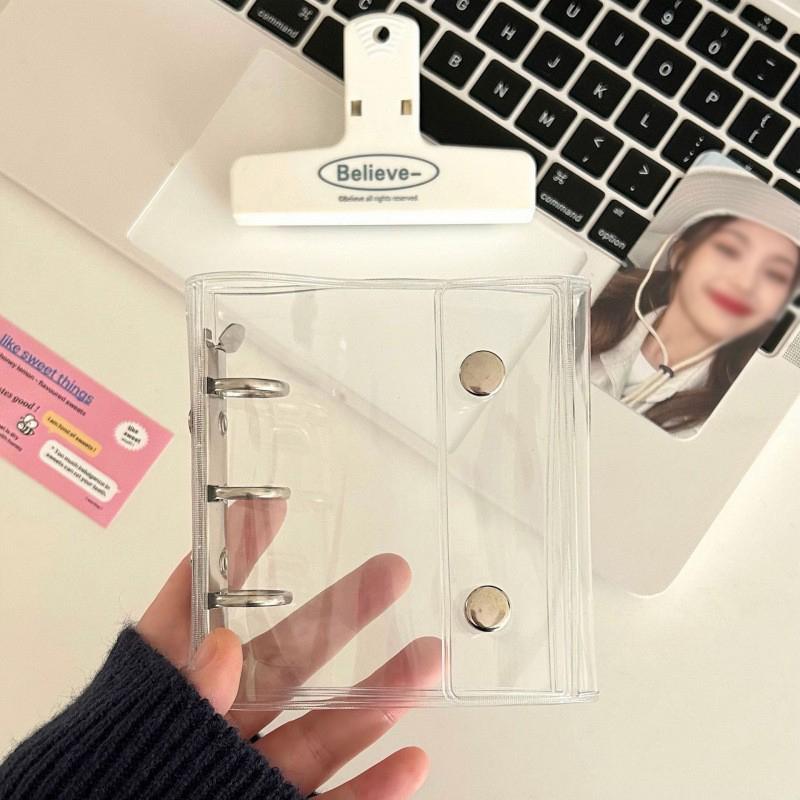 3-Zoll Transparenter Foto-Karten-Ordner Kpop Mini-Fotoalbum Idol-Fotokartenhalter Loseblatt-Idol-Kartenhülle Buch