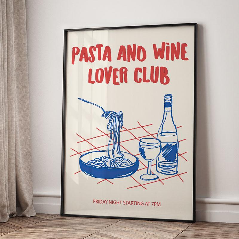 Moderne Trendige Pasta Kaffee Wein Wandkunst Drucke Leinwand Malerei Vintage Poster Bilder Für Caff Büro Küche Club Heimdekor