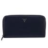 PRADA 1ML506-2BBE Zip Around lettering logo leather Purse black leather unisex Used