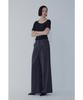 Bobeu Back Lettering One-Pleat Wide Pants_Charcoal 7156230003