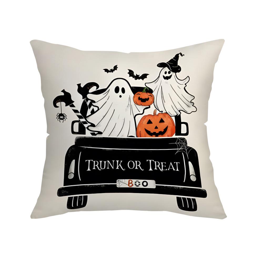 Nordic Halloween Day of The Dead Ghost Trick or Treat Cushion Cover Single Sided Modern Print Cushion Cover