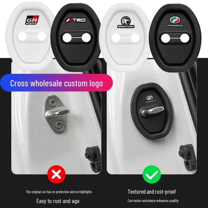 Universal Silicone Car Door Lock Protection Pad - Sound Reduction & Shock Absorption for Select Models
