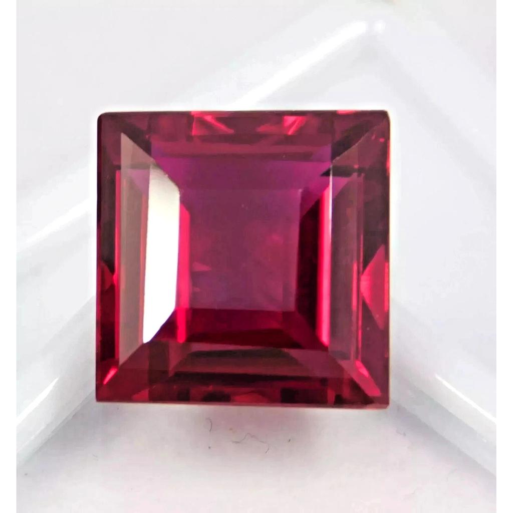 Natural Princess Cut Red Ruby Loose 14 Ct Certified Faceted Gemstone