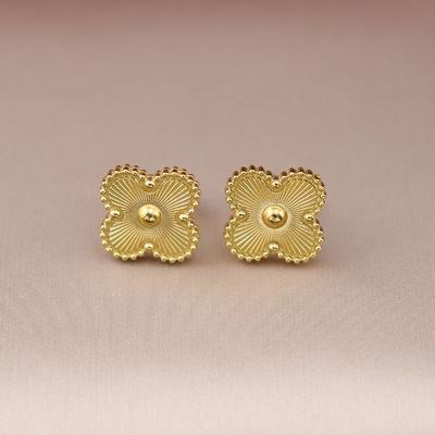 Stainless Steel Four-Leaf Clover Stud Earrings For Women Clover Titanium Steel Earrings