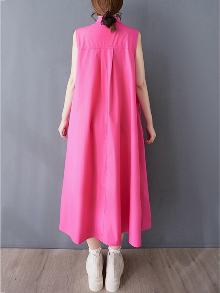 XITAO Zipper Pleated Lapel Dress GYX1549