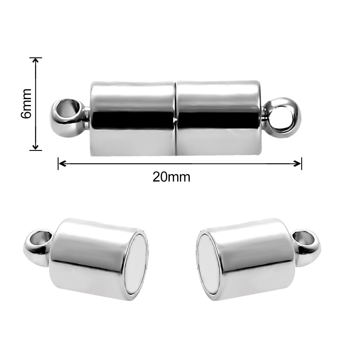 

2 комплекти/мішок високоміцні магнітні родієві кінцеві застібки з’єднувачі для браслетів, намисто для аксесуарів для виготовлення ювелірних виробів своїми руками 20x6mm римські срібного кольору
