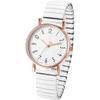 "Women's Stainless Steel Bracelet Watch Waterproof Analog Fashion Watch White Free Size Quartz"