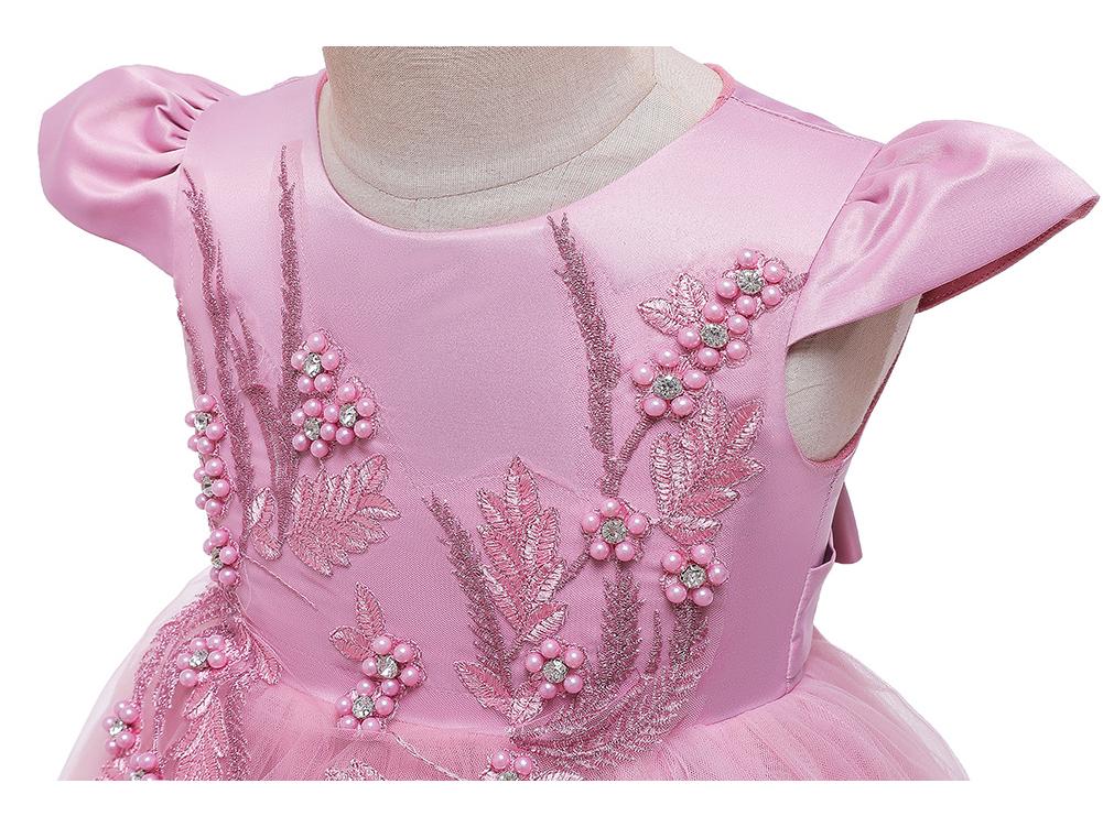 Girls' Formal Princess Dress with Train – Wedding, Runway, Piano Performance, Puffy Skirt