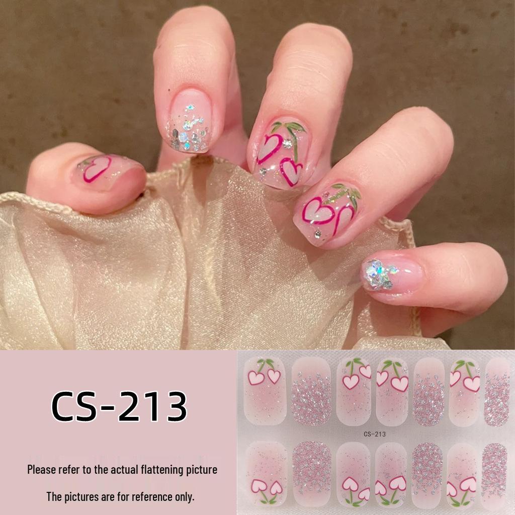 Waterproof Long-Lasting No-Bake 3D Gel Nail Stickers - Removable & Wearable Full-Cover Nail Polish Patches for Women