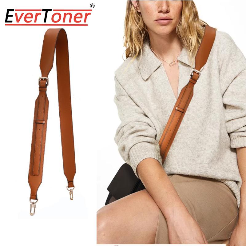 EverToner Fashion Leather Bag Straps Long Adjustable Leather Bag Strap Replacing Underarm Shoulder Straps Bag Accessory