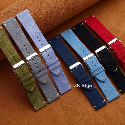 Vintage Suede Genuine Leather Watch Straps 14mm16mm 18mm 20mm 22mm Bracelet Belt Quick Release Watchband for Men Women Wristband