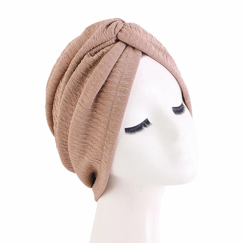 Indian Turban Muslim Women Hijab Floral Printed Hat Cancer Chemo Cap Islamic Hair Loss Cover Beanie Bonnet Head Scarf Pleated