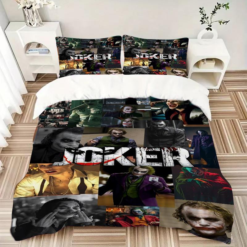 3pcs Joker Duvet Cover Set, 1 Duvet Cover + 2 Pillowcases (No Insert), High-Definition Print, Home & Dorm Set Yy251208001