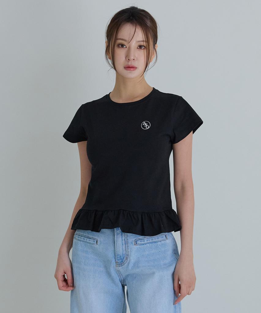 AWESOME STUDIO Frill Layered Short Sleeve T-Shirt White